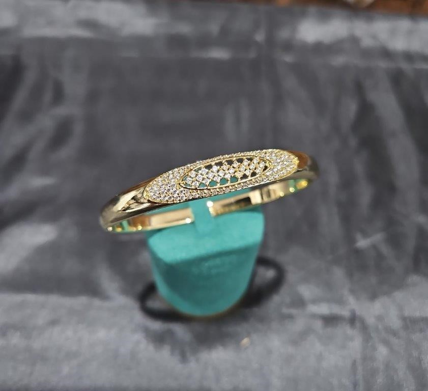 18K/Italy Gold Filled Bangle -(stamped 18K/Italy)-Warranty Quality-Bonus