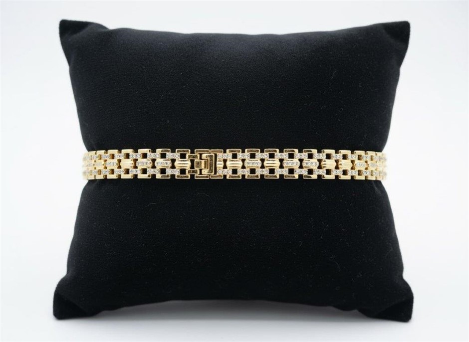 18K/Italy Yellow Gold Filled bracelet(stamped)-Bonus Gift