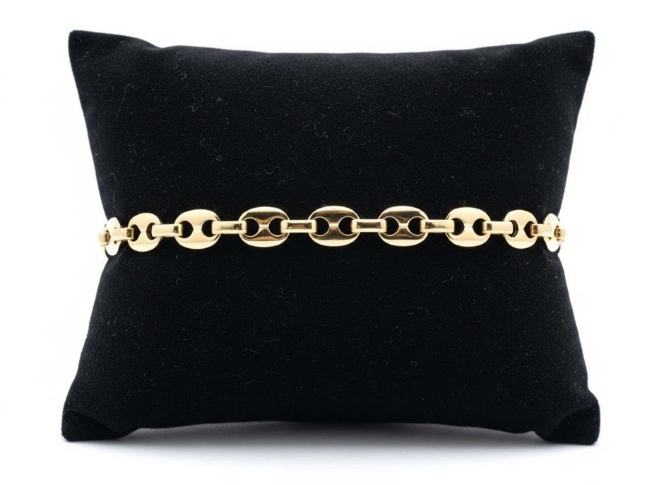18K/Italy  Yellow Gold Filled bracelet(stamped)-Bonus Gift