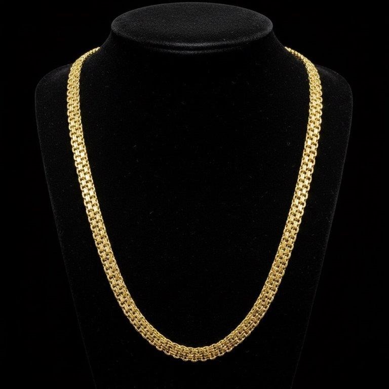 18K/Italy Stamped  Yellow Gold Filled Chain -55cm-Bonus Gift
