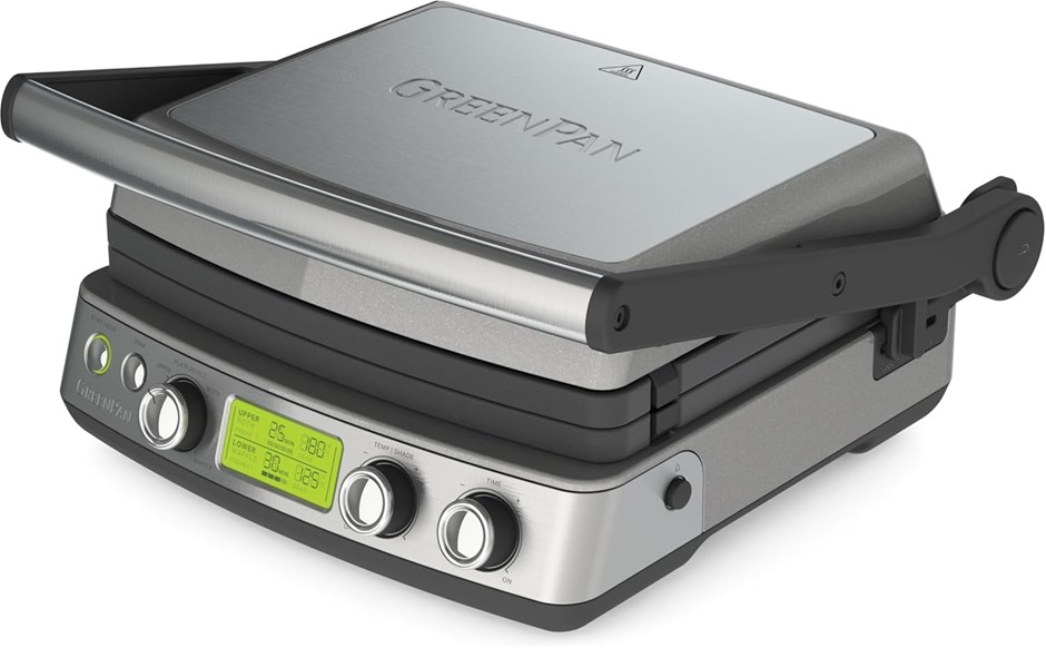 GREENPAN Contact Grill, Stainless Steel, Multi-Function 7-in-1 Design, Doub