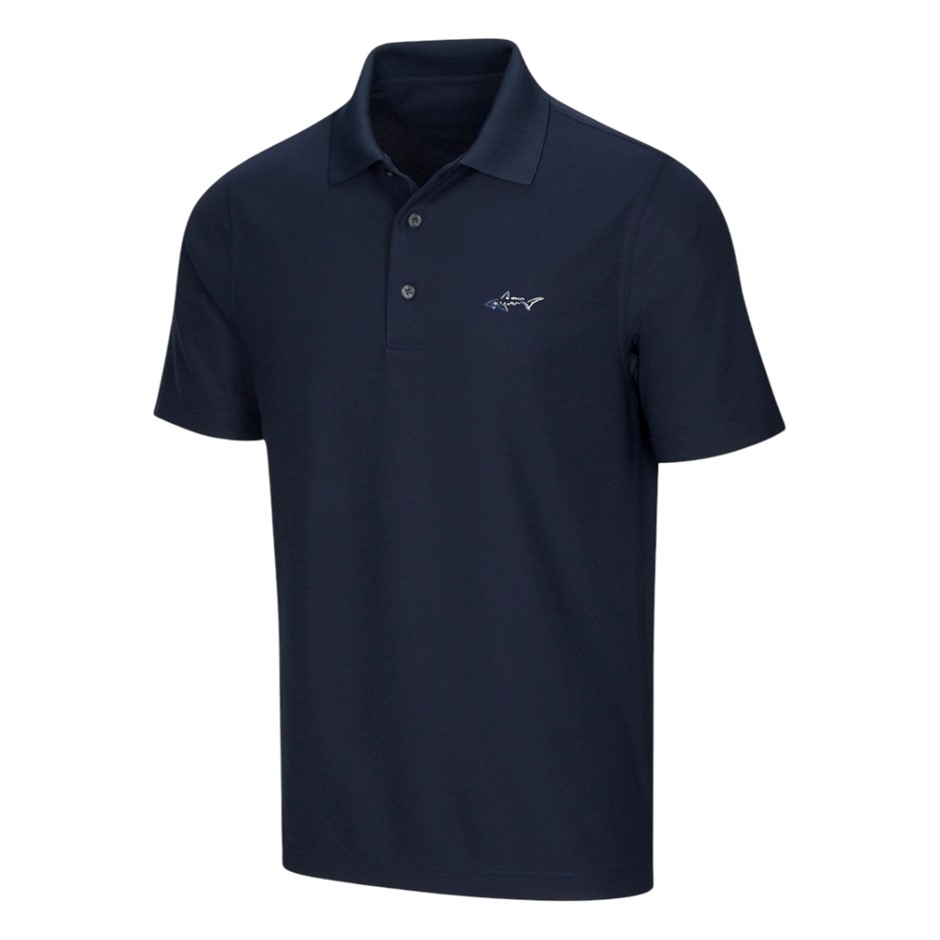 GREG NORMAN Men's Polo, Size S, 100% Polyester, Navy.