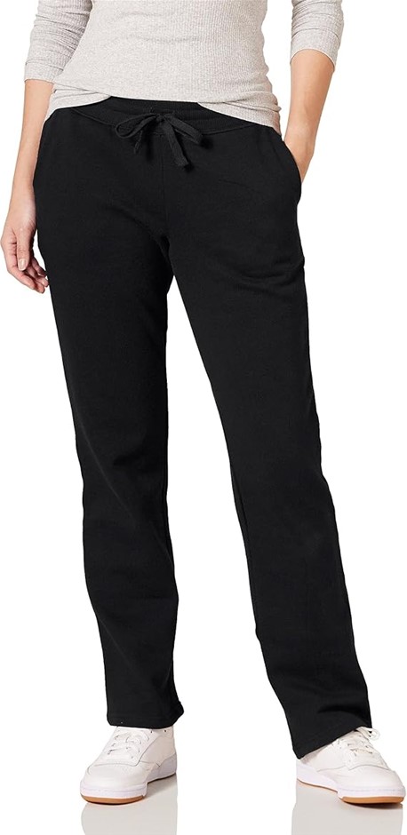 AMAZON ESSENTIALS Women's French Terry Fleece Sweatpant, Size L, Black, AE1