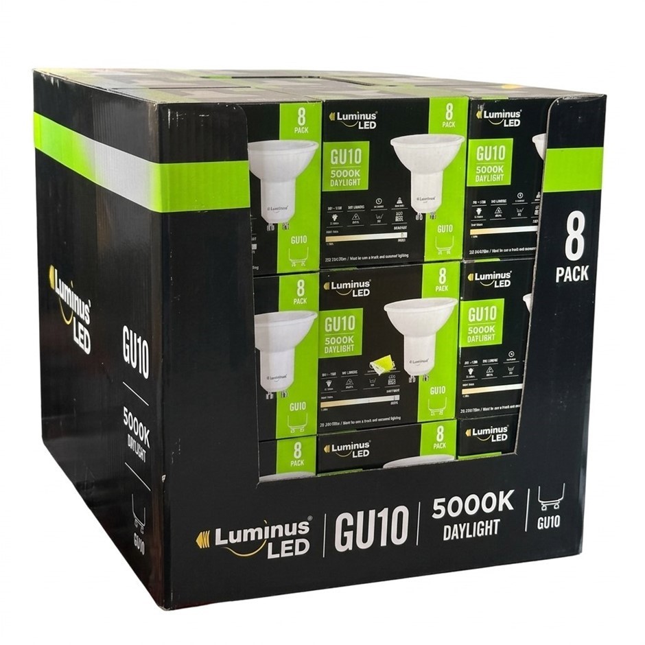 27 x LUMINUS 8 Packs GU10 500LM Dimmable LED Bulbs - 200314 / White