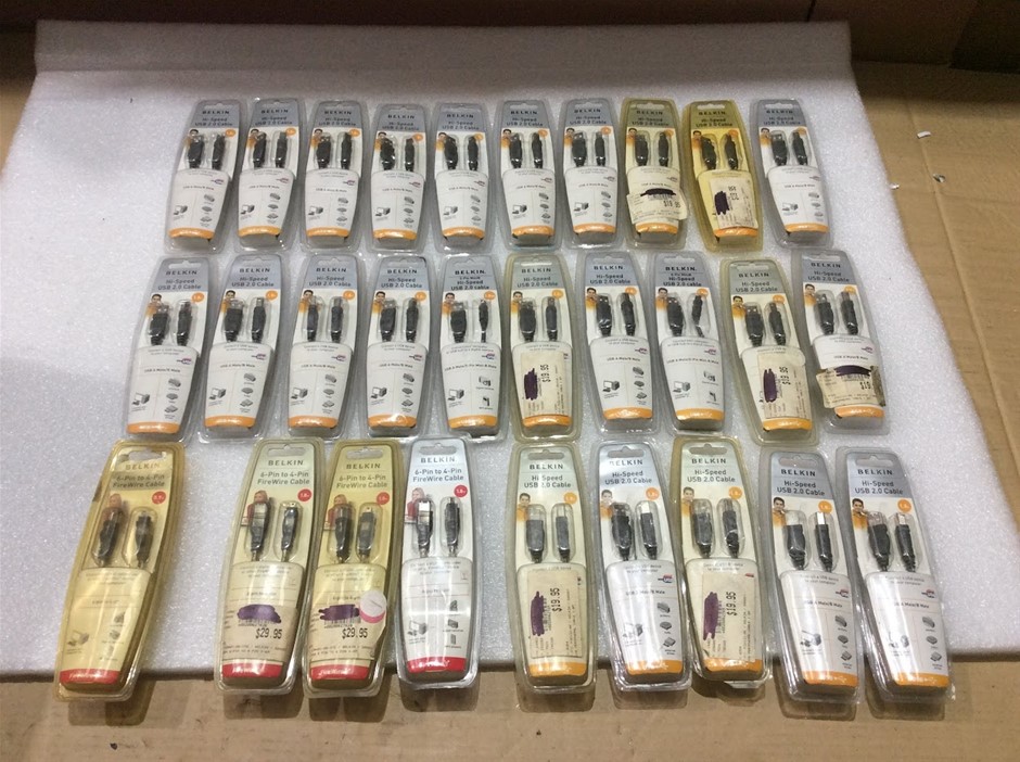Belkin Hi-Speed USB 2.0 Cables - New (Lot of 29)
