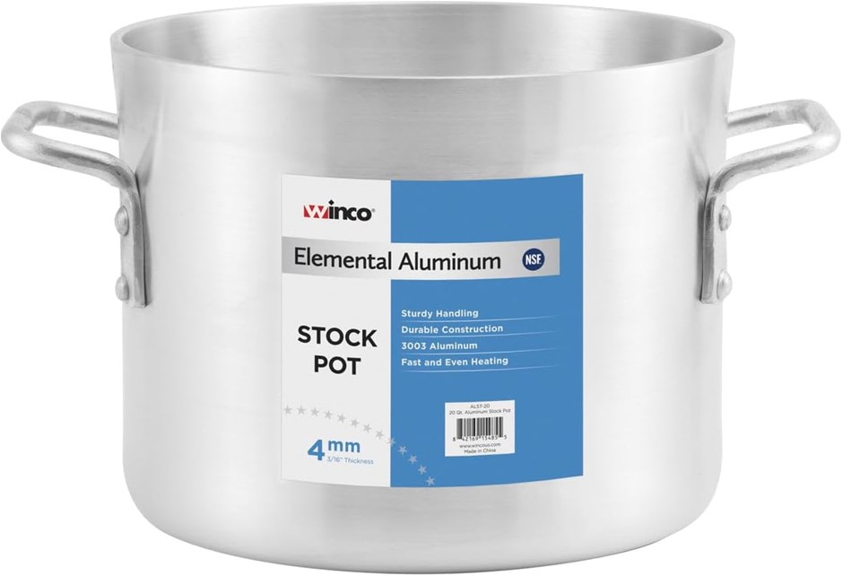 WINCO Professional Aluminum 56L Stockpot.