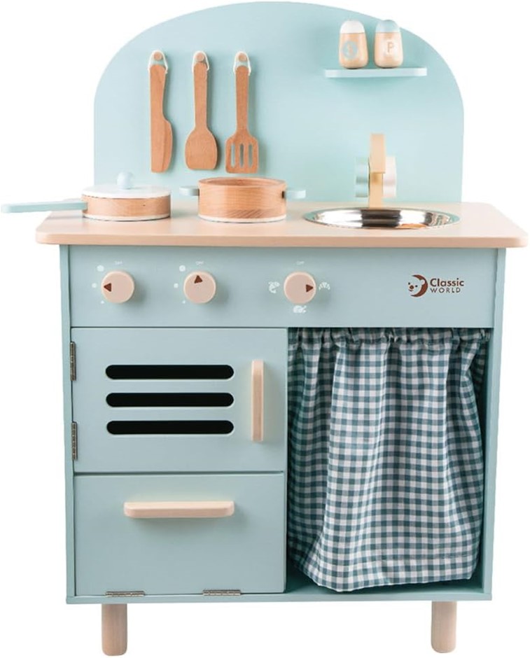 0094-5062777 · CLASSIC WORLD Retro Kitchen Playset, Blue.