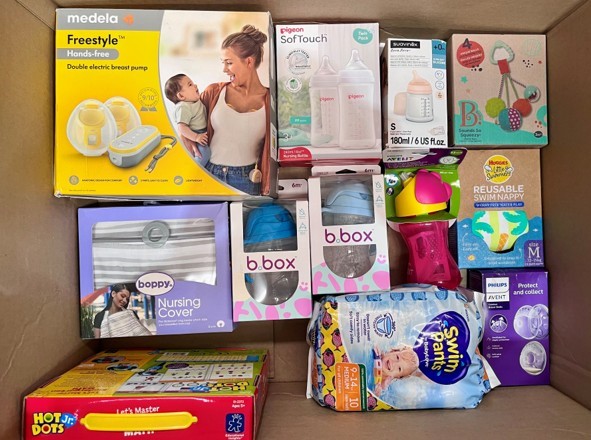 12 x Assorted Baby Products – Includes PIGEON, MEDELA, BOPPY & More. NB: So
