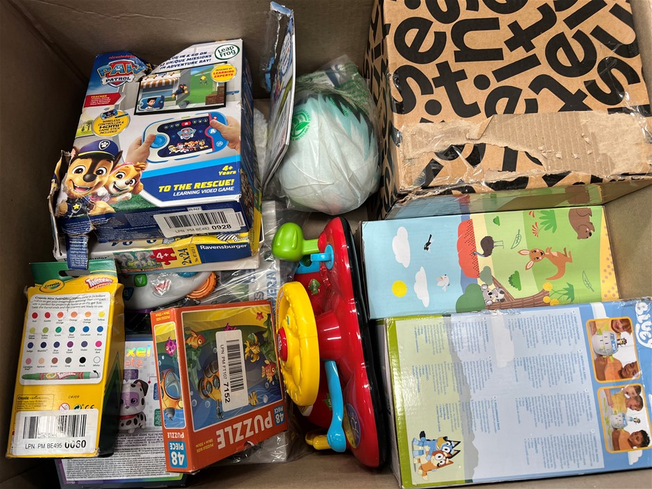 0204-5062777 · 13 x ASSORTED KIDS TOYS BUNDLE; Incl. Bluey, Leapfrog, Plushies & More. NB:
