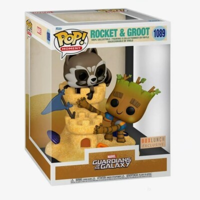 FUNKO POP! Marvel Rocket Groot Beach Day Moment Vinyl Figure, 15 cm Height