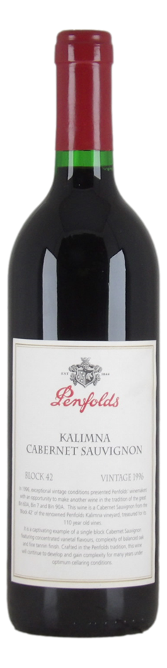 Penfolds `Block 42` Kalmina Cabernet Sauvignon 1996 (1 x 750mL), SA.