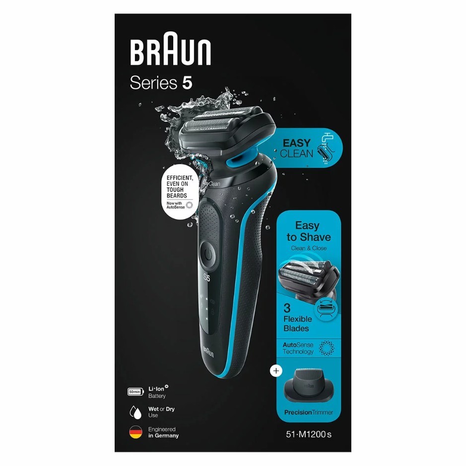 BRAUN S5 Electric Shaver With Precision Trimmer, 51-M1200s. N.B: Minor use.