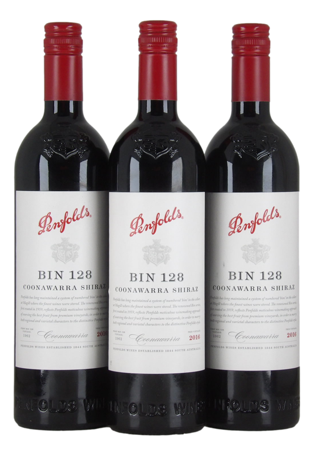 Penfolds Bin 128 2016 (3x 750mL), SA.