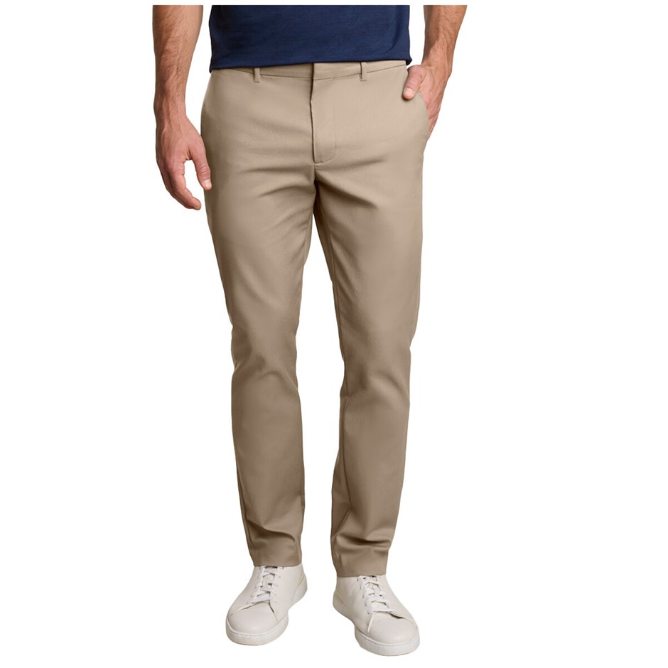 MACK WELDON Men's Flex Flat Front Pant, Size 30x30, Tan. Buyers Note - Dis