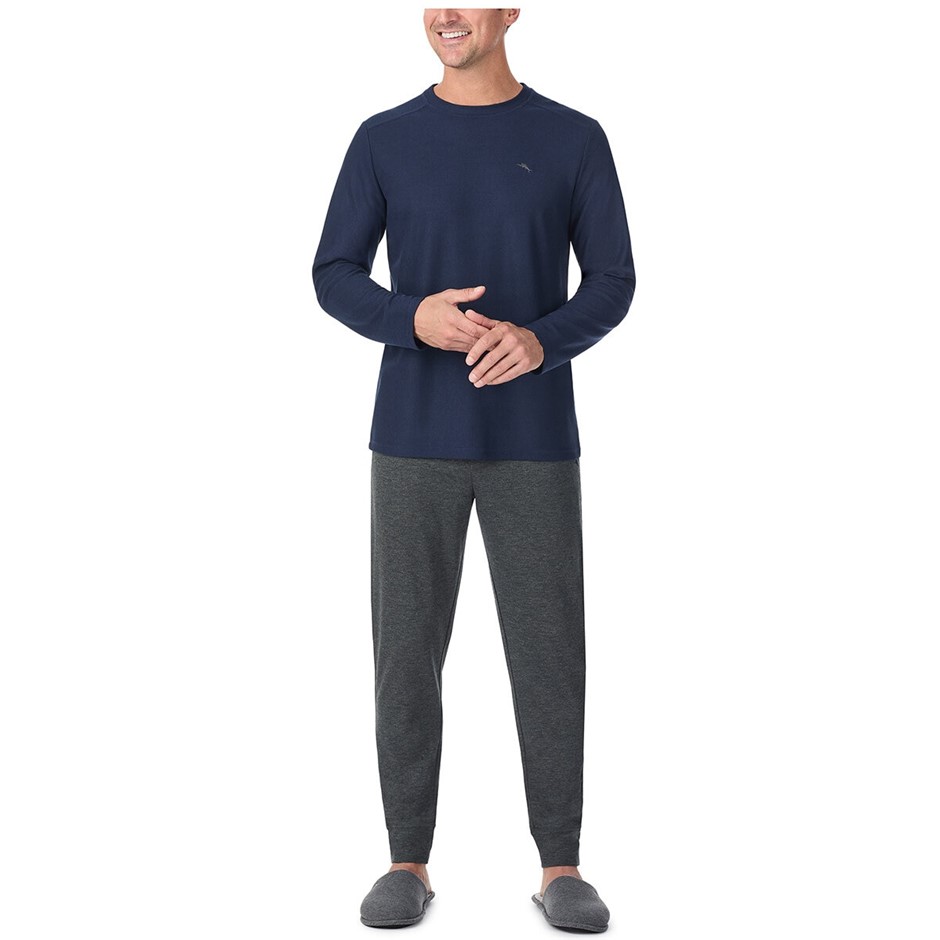 2pc TOMMY BAHAMA Men's Lounge Set, Size S, Indigo/Grey. Buyers Note - Disc