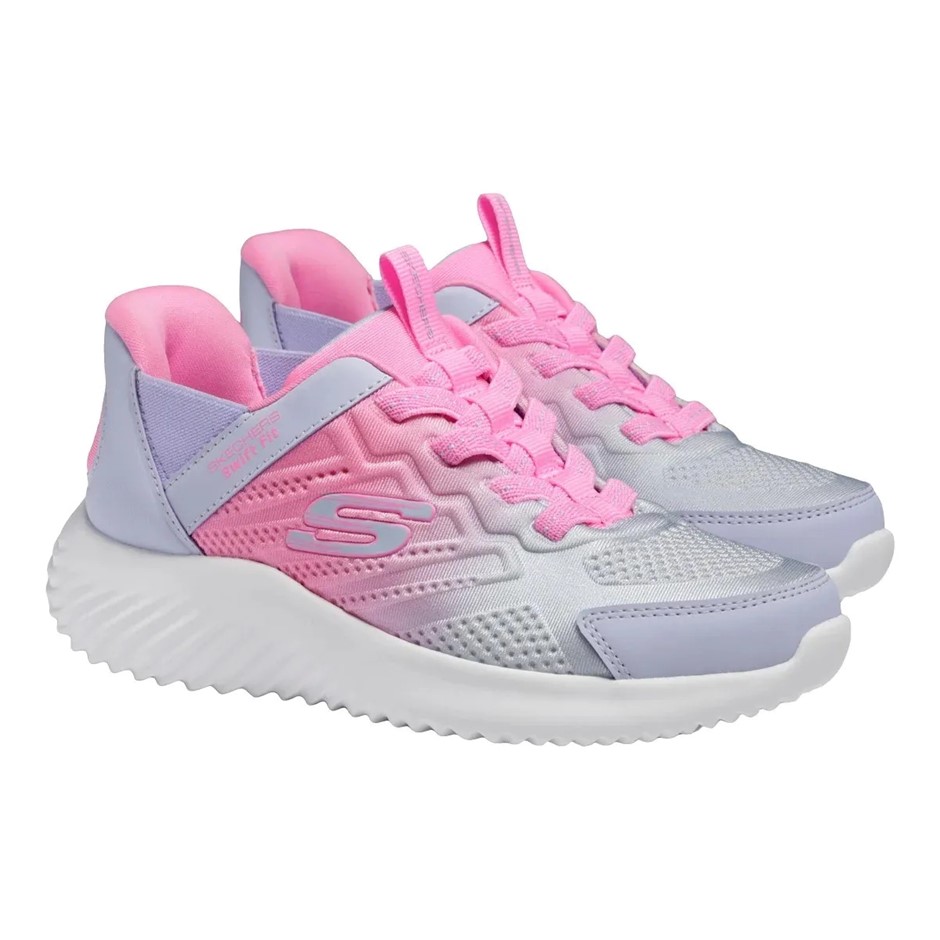 SKECHERS Kids' Swift Fit Shoes, Size US1 / UK13, Pink/Lavender (PKLV), 1730