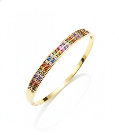 18KGF/ITALY Yellow Gold Filled bangle -(stamped 18KGF/ITALY)-60mm
