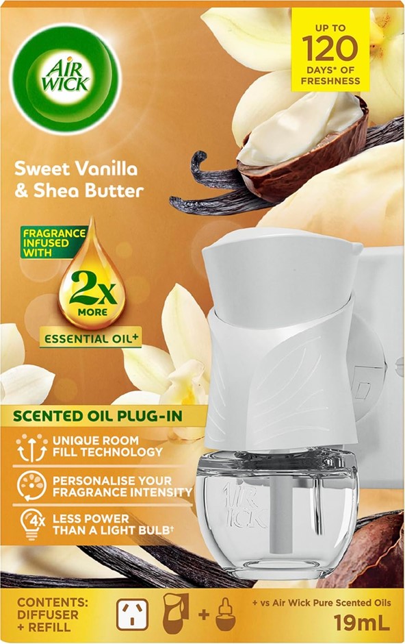 4 x AIR WICK Sweet Vanilla & Shea Butter Plug-in Diffuser.