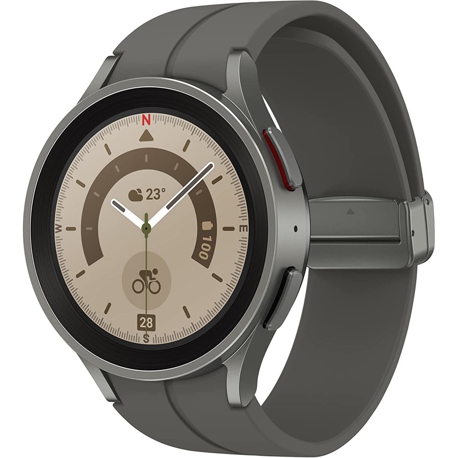 0009-5062607 · SAMSUNG Galaxy Watch 5 Pro Bluetooth Smartwatch, 45mm, Grey Titanium, SM-R9