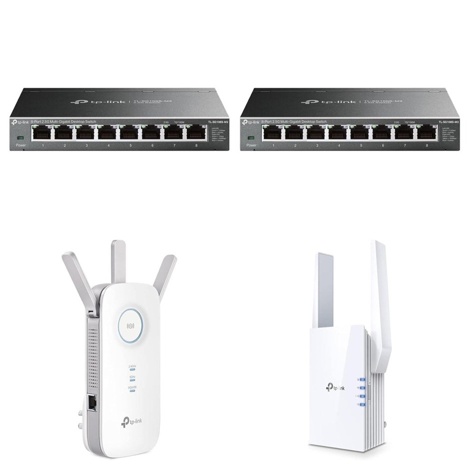 4 x Switch & WiFi Extender. 2 x TP-LINK 8-Port 2.5G Multi-Gigabit Desktop S