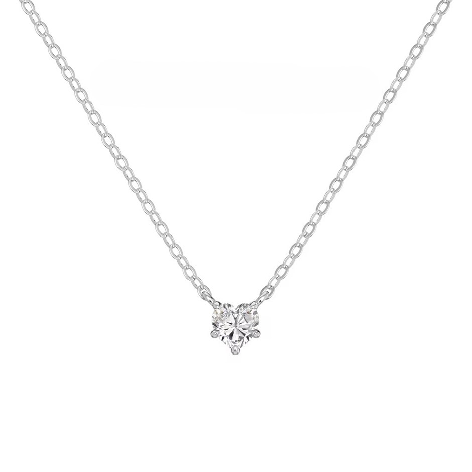 0.50ct Heart Cut Lab Created Moissanite 925 Silver Pendant Necklace