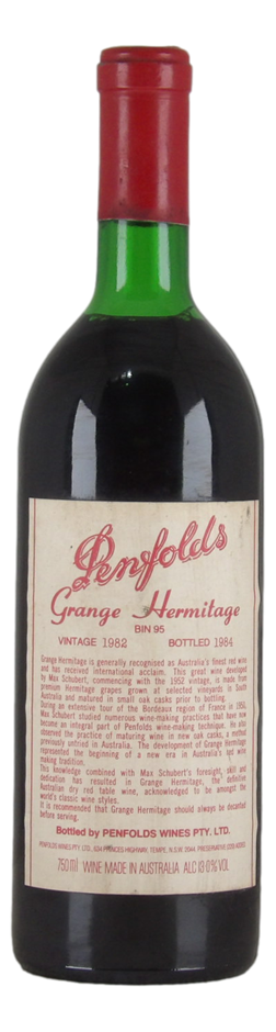 Penfolds Bin 95 Grange Hermitage 1982 (1x 750mL), SA.