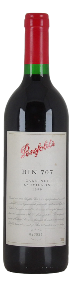 Penfolds `Bin 707` Cabernet Sauvignon 1999 (1 x 750mL) SA.