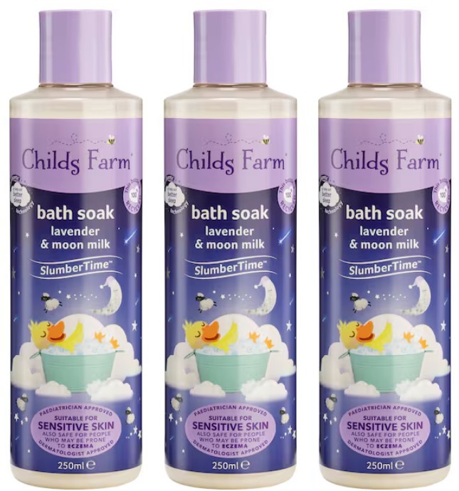 3x Childs Farm Slumber Time Sleep Bath Soak Lavender and Moon Milk Suitable