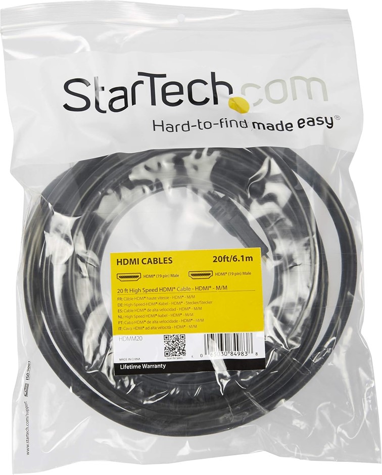 STARTECH.COM 20 ft High Speed HDMI Cable - Ultra HD 4k x 2k HDMI Cable - HD