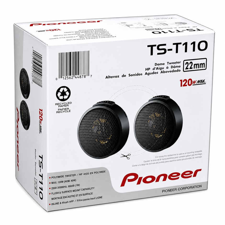 New PIONEER TS-T110 .220cm Component Polyester Fibre Dome Tweeter.