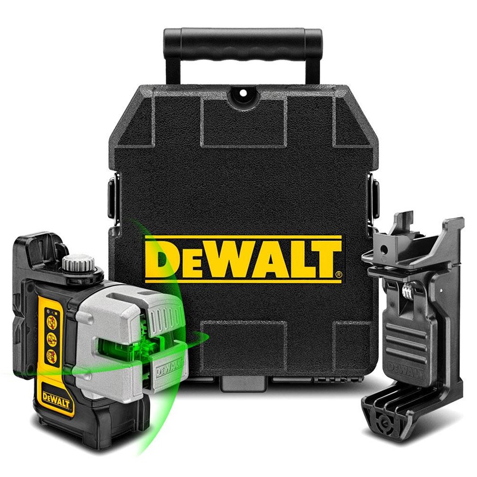 DeWALT Green Beam Self Levelling 3 Line Cross Laser Level Kit. NB: Only 2 L