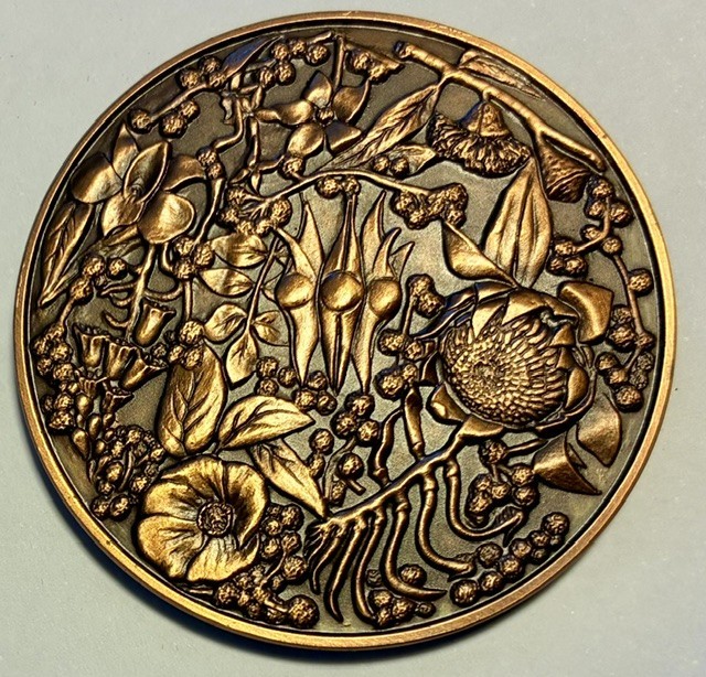 Australia: Sturt Desert Pea Wildflower Medallion in Box