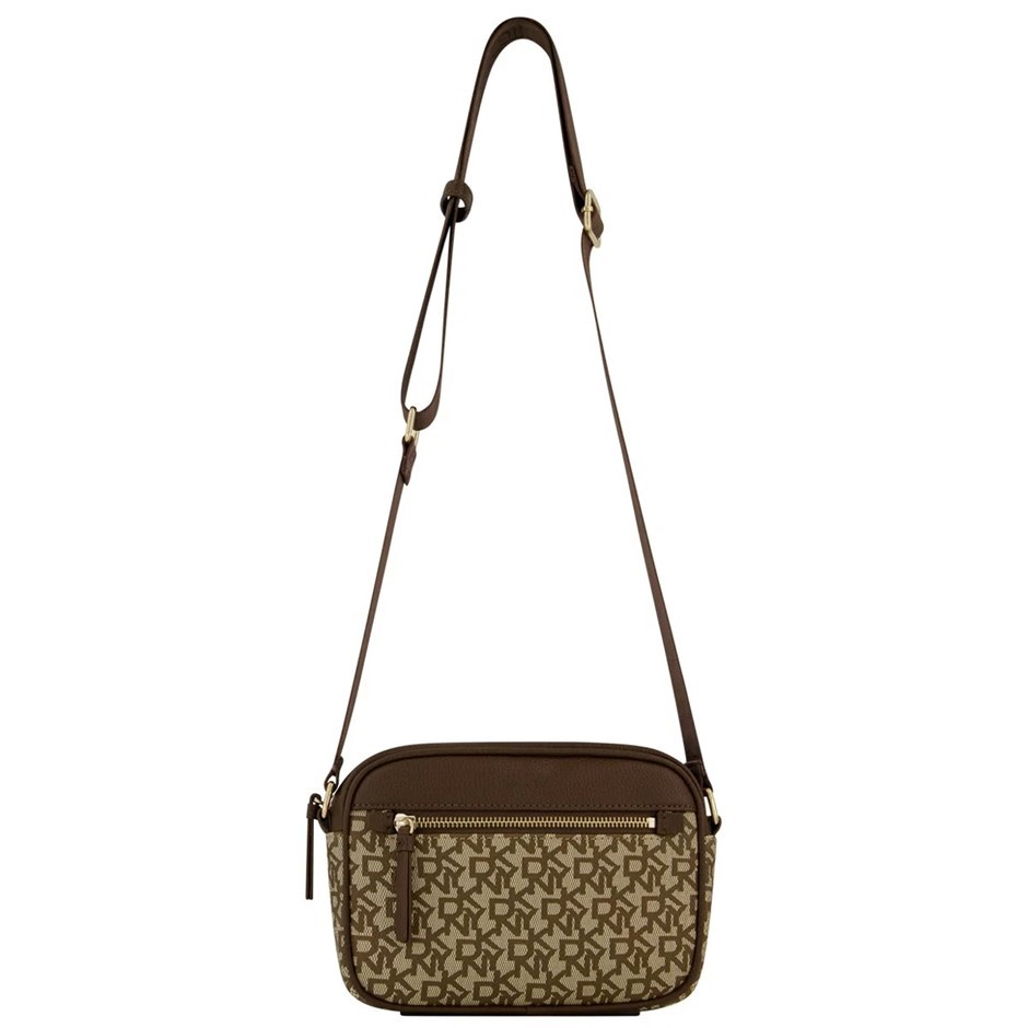 DKNY Crossbody Bag, Durable Faux Leather, Chocolate. Buyers Note - Discoun