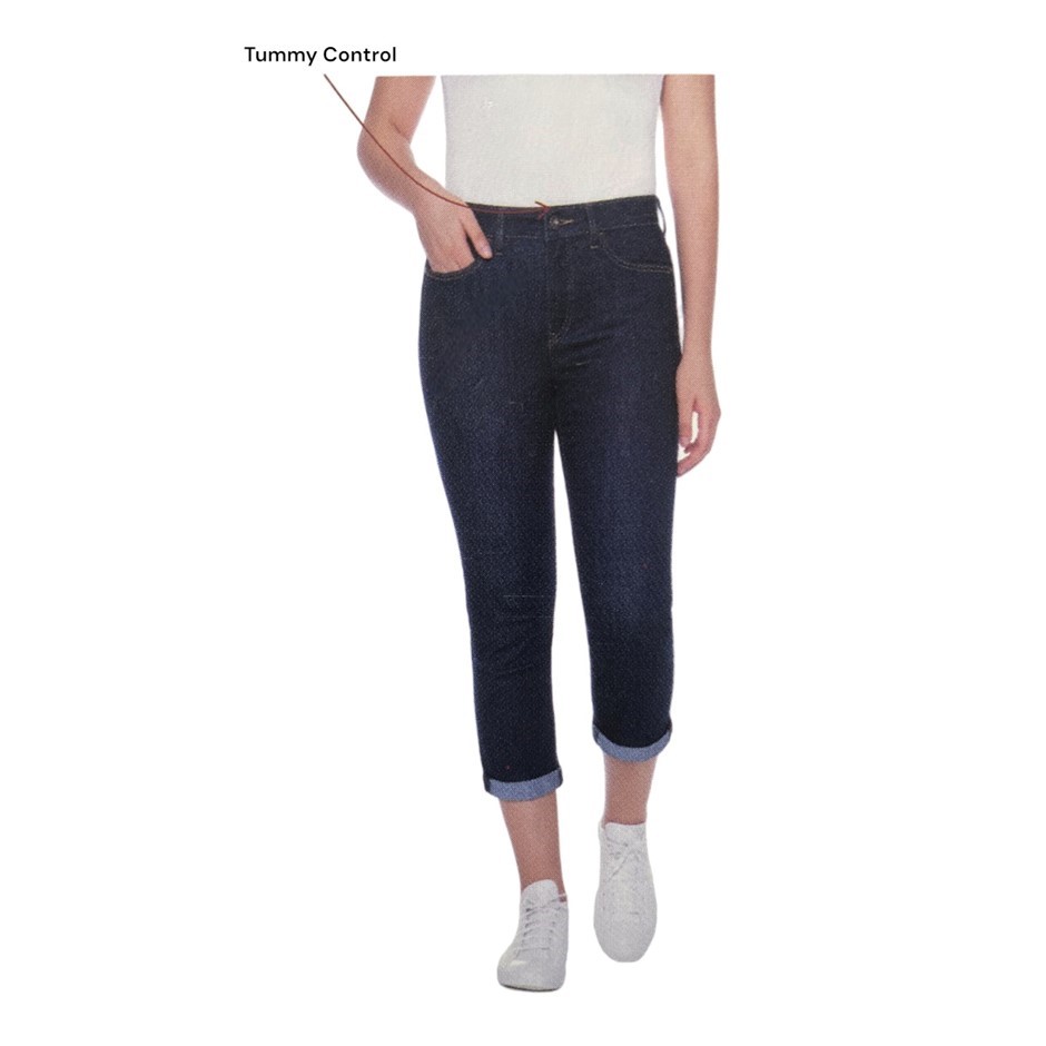 2 x PARASUCO Women's Mid Rise Capri, Size 6, 68% Cotton, Dark Blue. Buyers