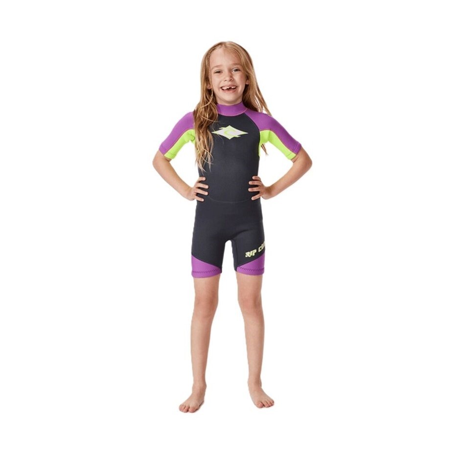 RIP CURL Girl's Groms Omega 1.5mm Back Zip Springsuit, Size 3, Purple (0037