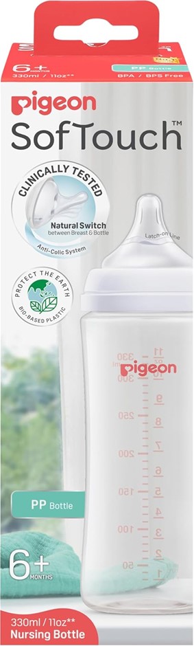SOFTOUCH BPP Nursing Bottle PP 330ML Logo (EN)