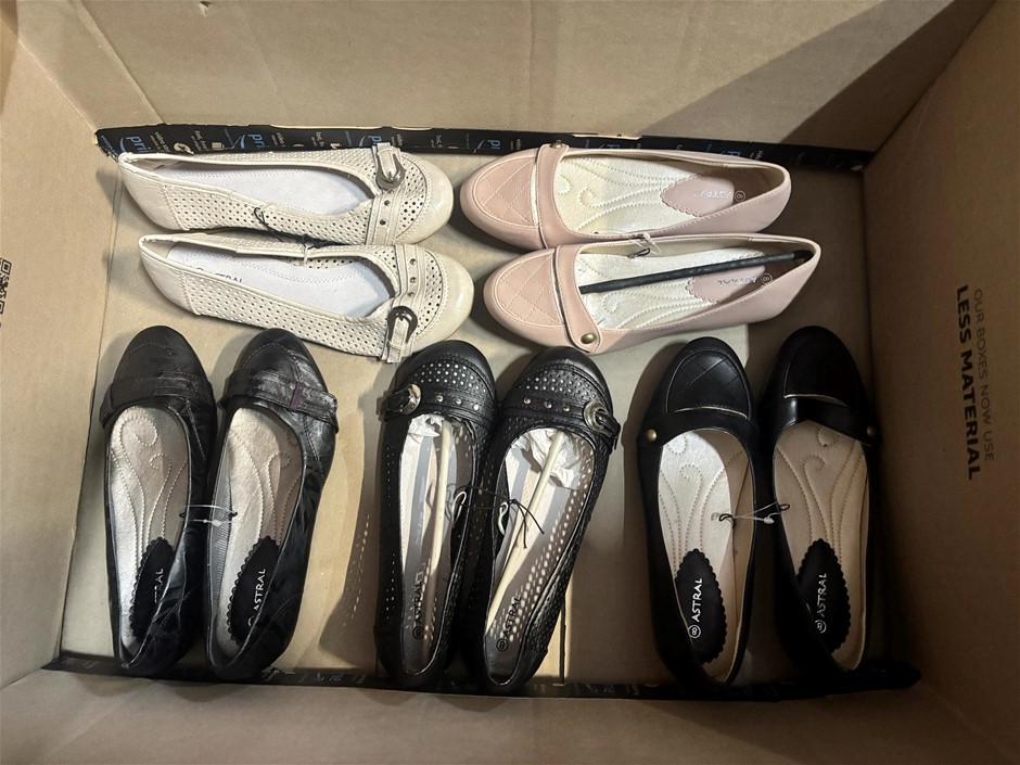 5 Pairs Astral Ladies Shoes Assorted Design/Colorr Size US8