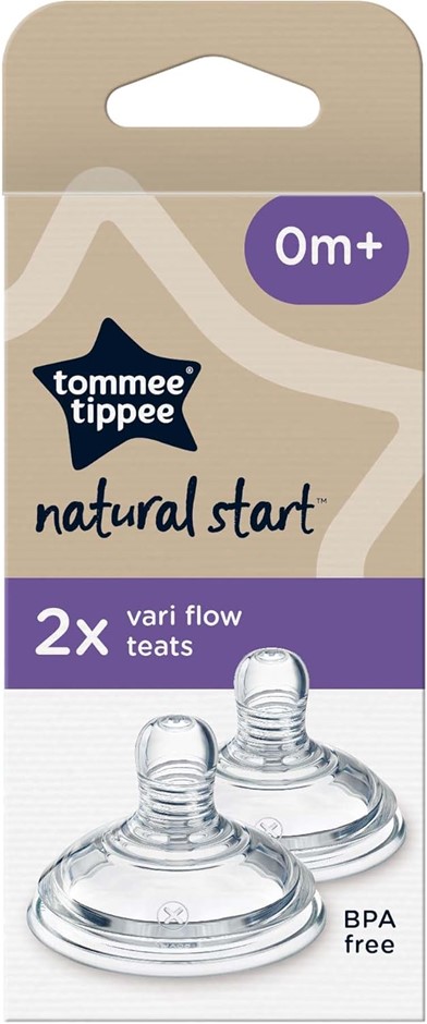 Tommee Tippee Natural Start Baby Bottle Teats, Vari Flow, 0+ Months, Breast