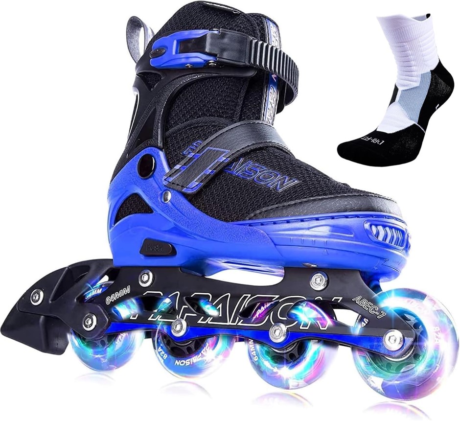 0120-3140657 · PAPAISON Adjustable Inline Skates for Kids and Adults with Full Light Up Wh