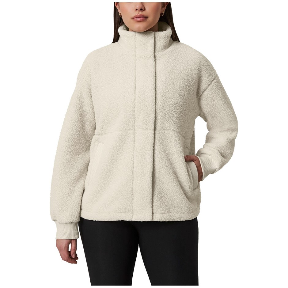 MONDETTA Women's Sherpa Zip Fleece Jacket, Size S, Pelican.