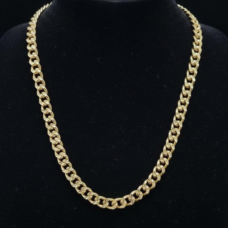 18K/Italy Stamped  Yellow Gold Filled  Chain 60cm-6mm-Bonus Gift
