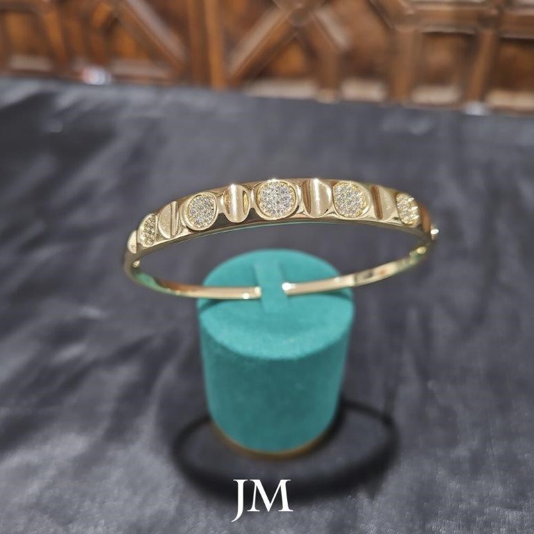 18K/Italy Gold Filled Bangle -(stamped 18K/Italy)-Warranty Quality-Bonus