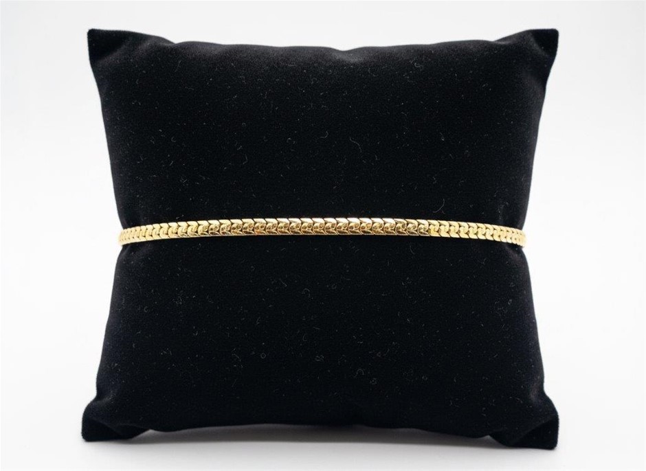 18K/Italy  Yellow Gold Filled bracelet(stamped)18.5cm-Bonus Gift