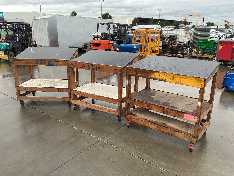 3 x Timber Work Benches