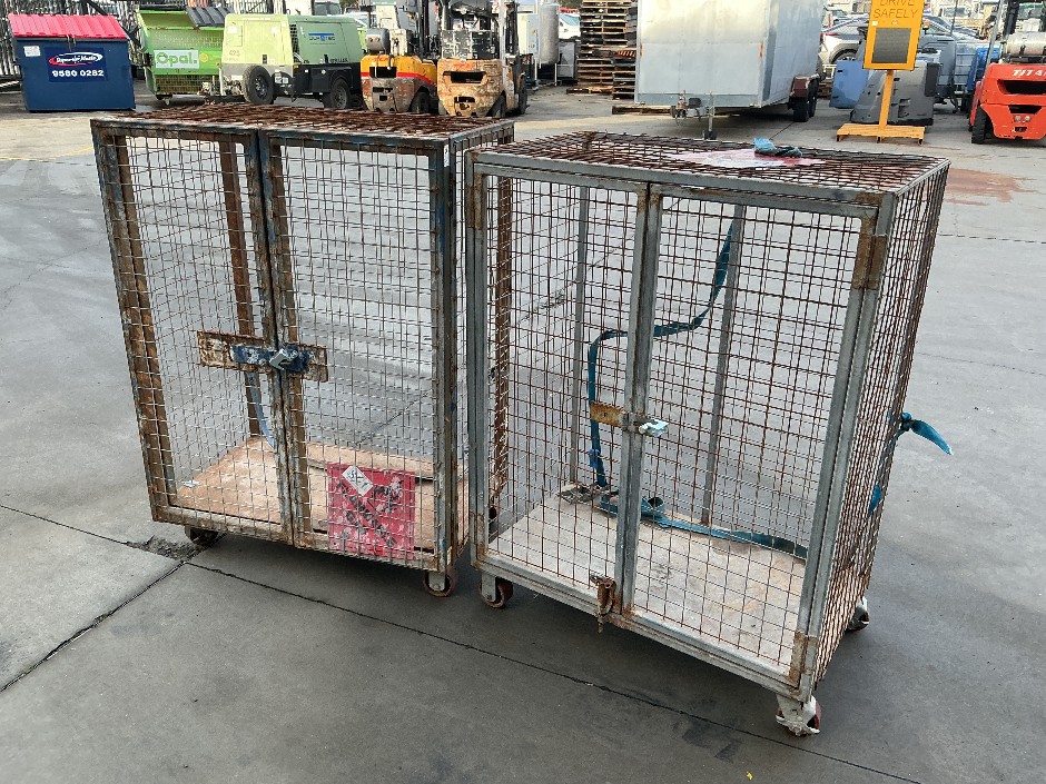 <p>2 x Mesh Cages on Casters</p>