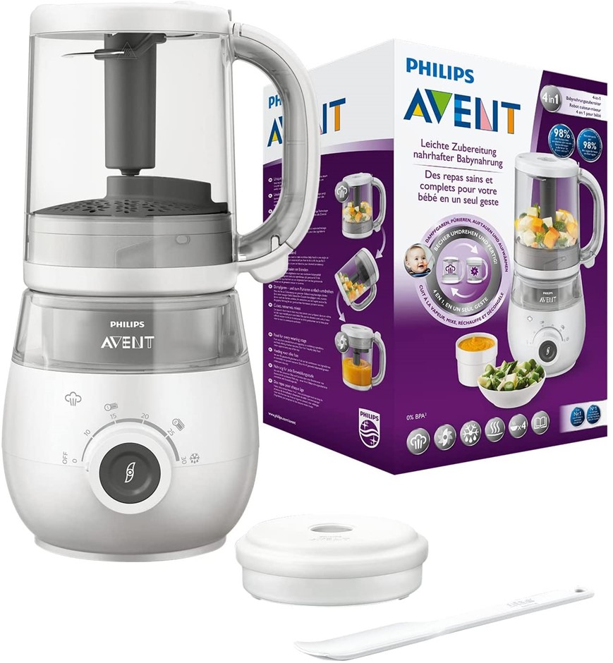 PHILIPS AVENT 4 In 1 Steamer Blender Healthy Baby Food Maker, SCF883/01. NB