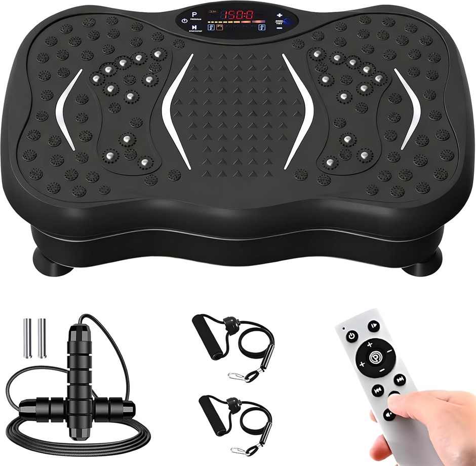 SYNCVLIO Vibration Plate Exercise Machine, Vibration Plate with Bluetooth a