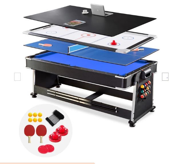 ACTIVEGO AirShot 4-in-1 Pool, Air Hockey, Table Tennis Table.