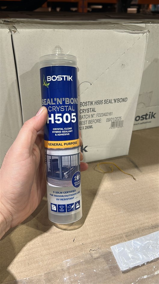 (300 Cartridges) Bostik Seal ‘N’ Bond Crystal Clear Sealant & Adhesive H505