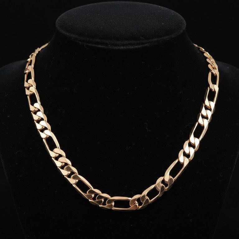 18K/Italy Stamped Rose Gold Filled Figaro Chain 60cm-8mm